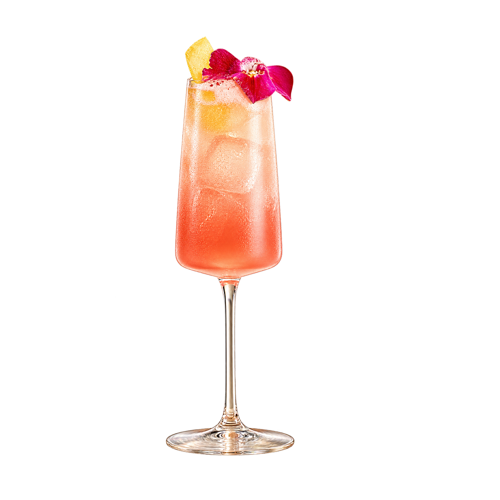 A black martini glass icon garnished with a cherry on a plain white background   